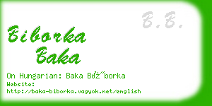 biborka baka business card